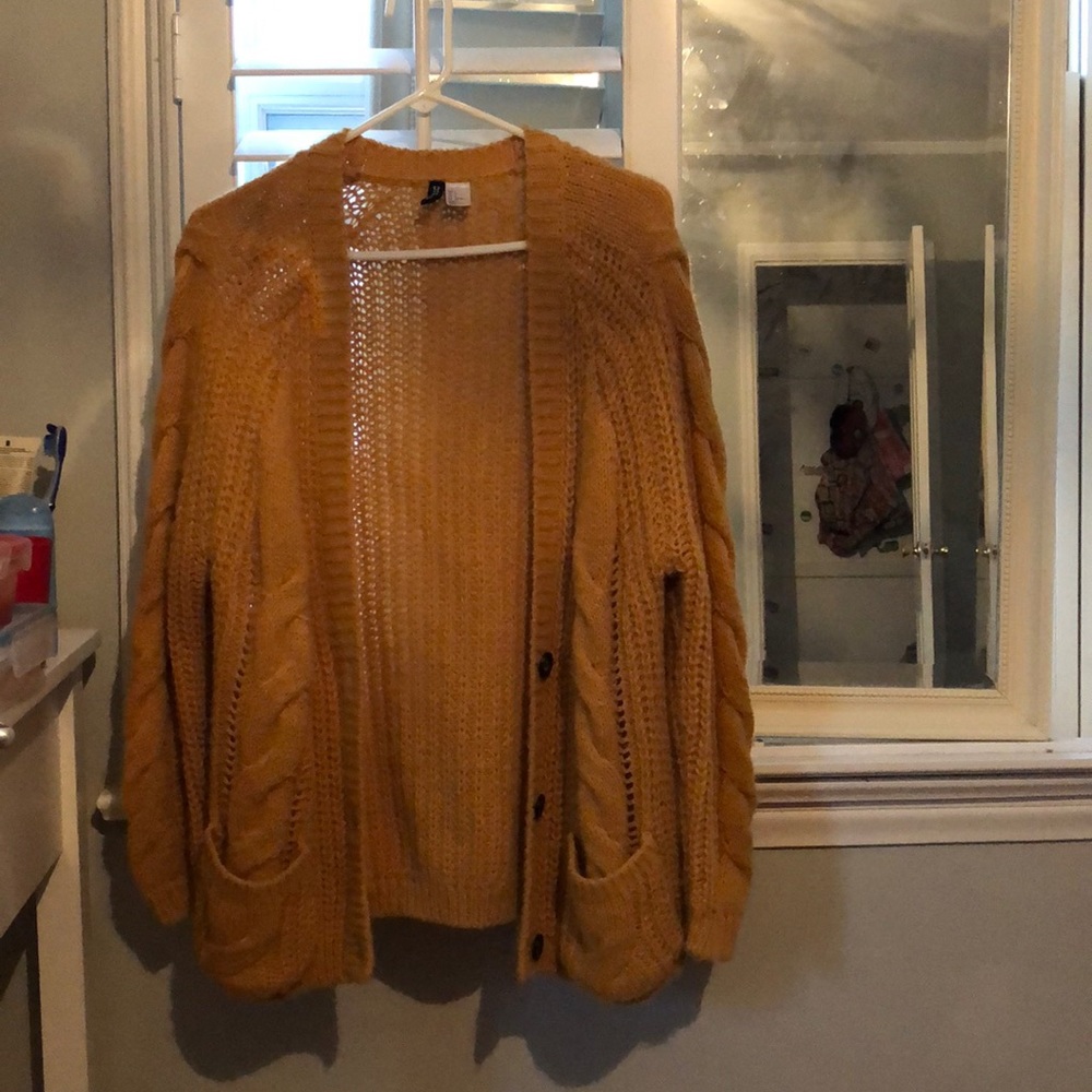 burnt orange cardigan